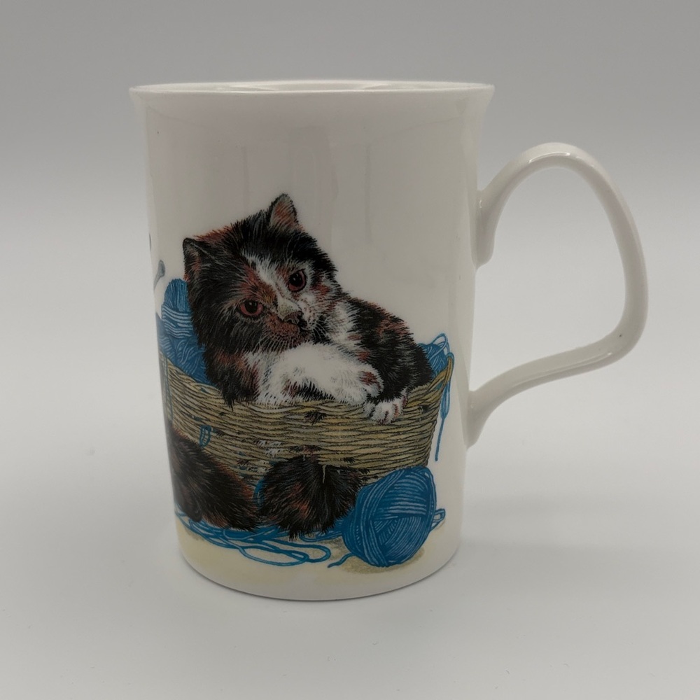 Vintage Roy Kirkham Kitten Lovers Bone China Mug Calico/Tortoiseshell Cats 1991